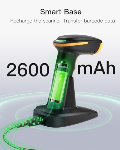Inateck BCST-36-BK 2D Wireless Bluetooth Barcode Scanner with Cradle