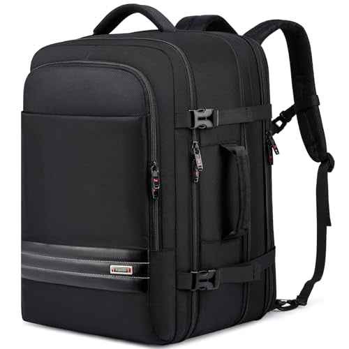Asenlin Travel Backpack for Women Men£¬40L-50L Expandable Carry on Backpack£¬17 Inch Water Resistant Laptop Backpack for Weekender Overnight Extre Large Backpack-Black