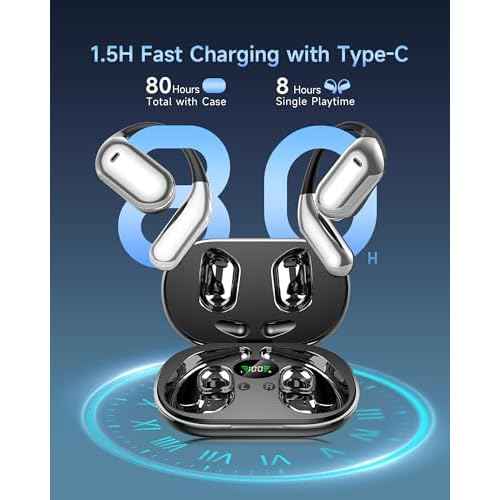 CoolJumper AI Translating Earbuds Real Time 3 in 1 Translation Headphones 144 Languages & Accents, Ultra Open Ear Headphones Bluetooth 5.4 for Bussiness Travel Learning - Silver Black