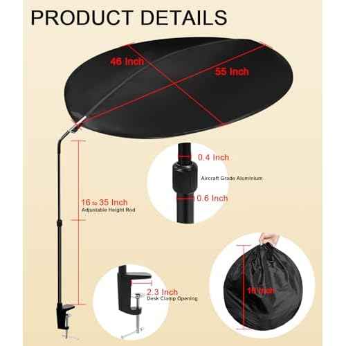 Adjustable Cubicle Shade and Desk Shade, 2025 New Office Cubicle and Desk Shade, Desk Canopy to Block Light and AC Airflow, for Cubicle Cover & Light Shield for Partitions to Block Overhead Light