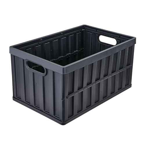 VEVOR 65L Collapsible Storage Bins with Lids 3 Packs, Stackable Utility Crates with Handles, Large Folding Containers for Organizing Tools, Books, Food, Drinks, Camping&Transport