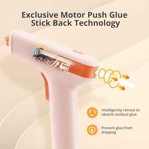 Motor-Driven Cordless Hot Glue Gun with 15s Fast Preheating, Anti-Drip & Auto Power-Off, Rechargeable Glue Gun Kit Includes Premium Glue Sticks, Perfect for Home Crafts, DIY, and Quick Repairs