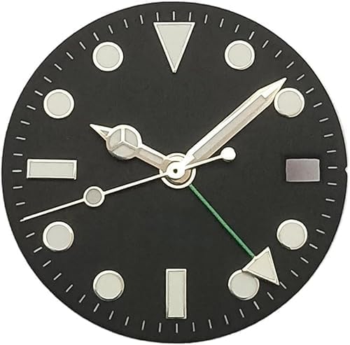Skiennix GMT Watch Dial & Hands Set - BGW9 Blue Lume, Compatible with NH34 Movement, Custom Assembly