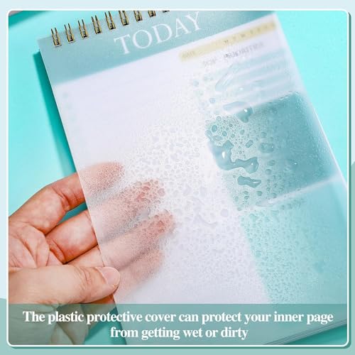 Thboxes 2 Pack Undated A5 To Do List Notepads with Protective Cover - Green & Purple Nature