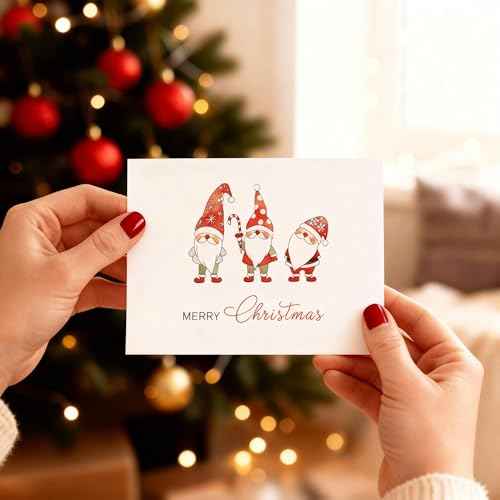 Christmas Cards with Envelopes & Stickers 24 Pack, 8 Assorted Minimalist Designs with Christmas Messages, 4x6 Inch Holiday Greeting Cards with Envelopes & Stickers ? Elegant Xmas Card Set for Friends, Colleagues & Clients