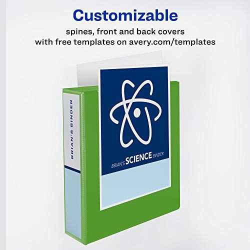 Avery Heavy-Duty View 3 Ring Binder, 5 Inch One Touch EZD Rings, 2.3/4.8 Inch Spine, 1 Chartreuse Binder (79815)