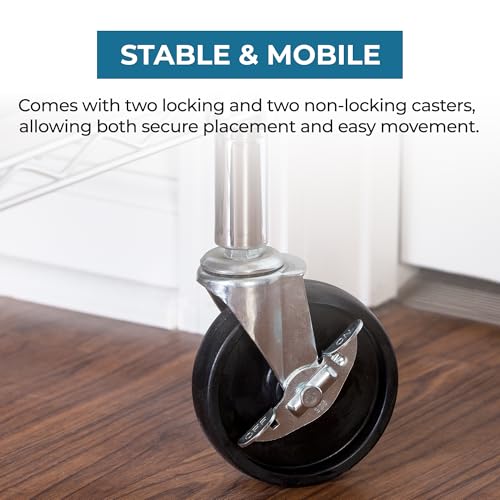 Honey-Can-Do 4" Swivel Caster Wheels Set of 4, Heavy Duty for Wire Shelving