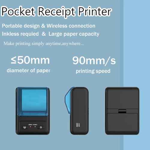 Bluetooth Receipt Printer, 58mm Mini Wireless POS Thermal Printer for Restaurant sales retail,portable pocket bill ticket receipt printer,only compatible with android/Windows£¬NOT FOR TABLET