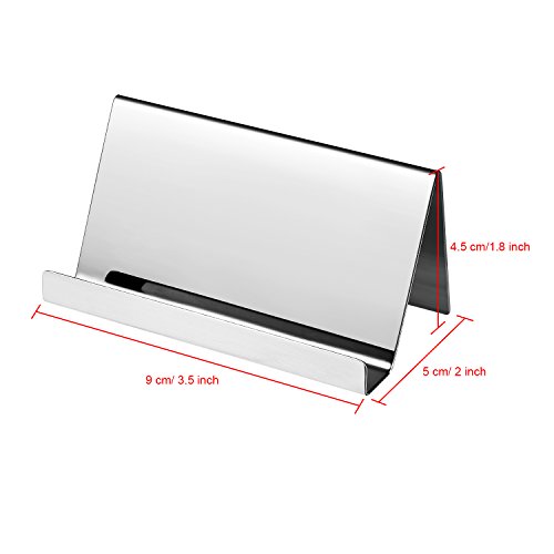 Maxdot Silver Stainless Steel Business Card Holders Set of 2