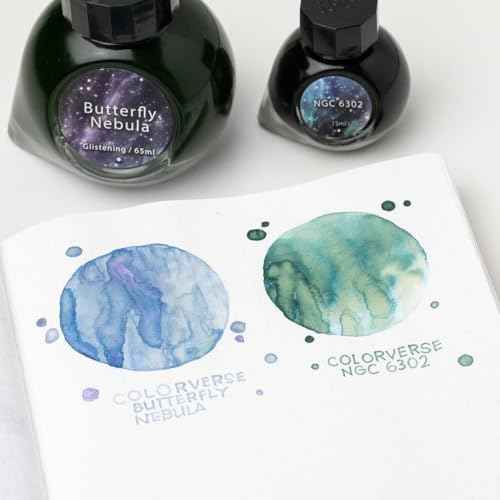 Colorverse Fountain Pen Ink Blue Butterfly Nebula 65ml & NGC 6302 15ml Dye-Based Ink
