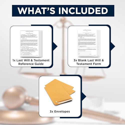 Zastic! 3-Pack Last Will & Testament Kit — Blank Forms, Guide & Envelopes