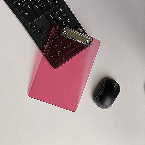 JAM PAPER Small Plastic Memo Clipboards with Low Profile Metal Clip - Mini (6 x 9) - Pink - 12 Clip Boards/Pack