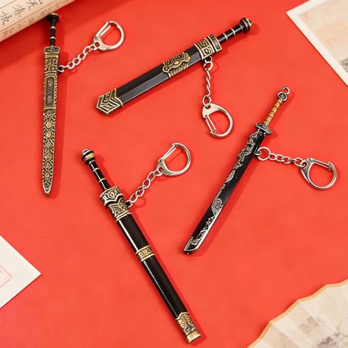 Bogigul 4PCS Mini Ancient Sword Letter Opener with Sheath - 4.5in Desk Mail Opening Tool