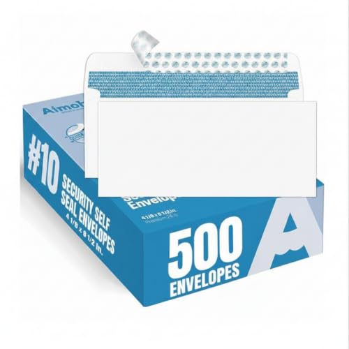 Aimoh #10 Business Envelopes White 500 Self Seal Letter Size Security