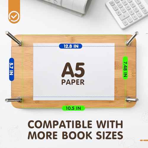 Bumtosc Book Press Wood and Bamboo Portable Book Binding Kits Tool 12.8 * 7.6Inch