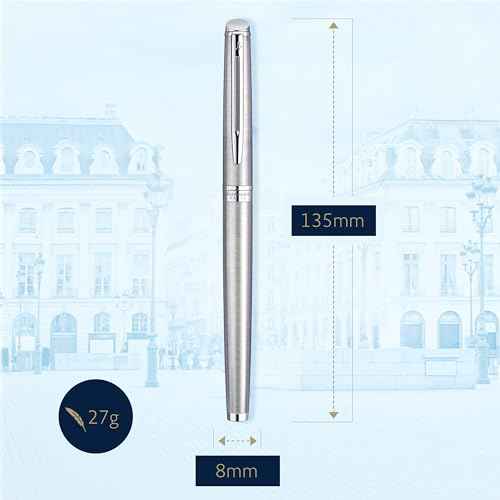 Waterman H?misph?re Rollerball Pen, Stainless Steel with Chrome Trim, Fine Point with Black Ink cartridge, Gift Box