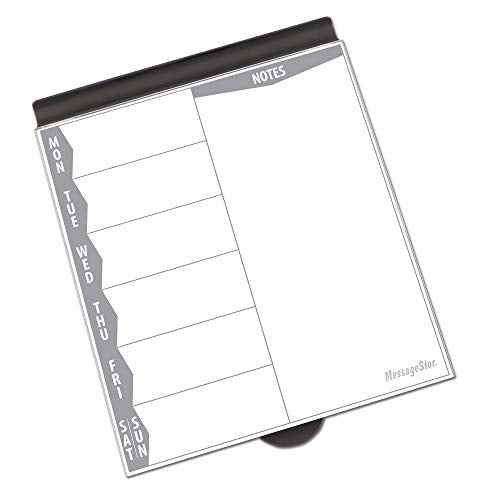 ECR4Kids MessageStor Dry-Erase Glass Board Memo Station, Desk Organizer, Grey