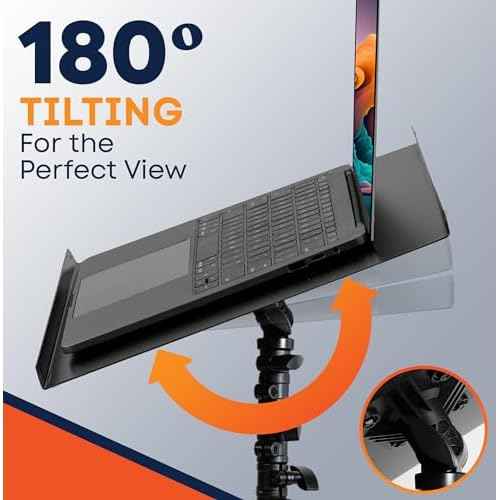 Laptop & Projector Tripod Stand Adjustable Height 26 to 51¡± Wheely Portable Laptop Stand With Gooseneck Phone Holder - For Movie, Meeting, Book, DJ Equiqment