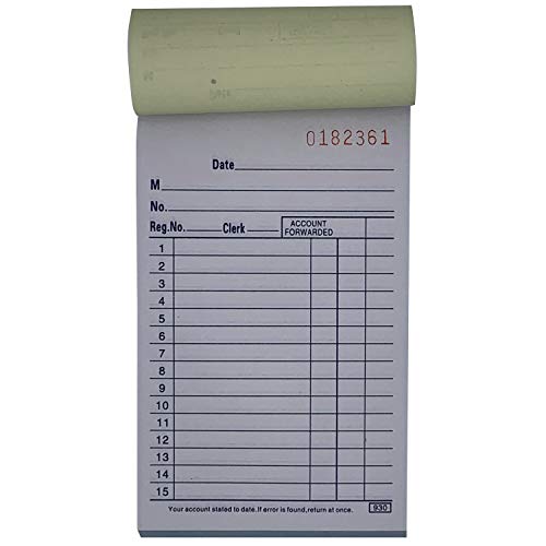 20 Pack Lot – 3.5 x 5.5 Sales Order Books, Carbonless 2-Part Receipts, White & Canary Yellow, Consecutive Numbers