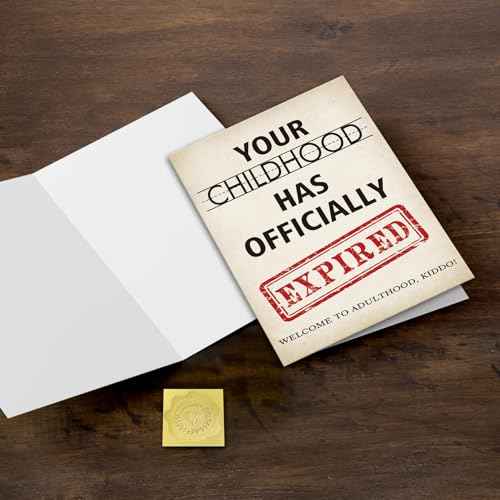 Funny 18th Birthday Card for Him Her, Rude 18 Year Old Birthday Card, Special Bday Gift for 18 Year-Old Son Daughter Best Friend Adult (Childhood has Expired)