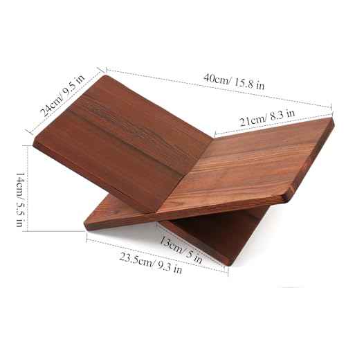 Book Stand for Reading - Solid Wood Book Holder for Open and Closed Books, Cookbook, Magazines, Textbooks (Redwood)