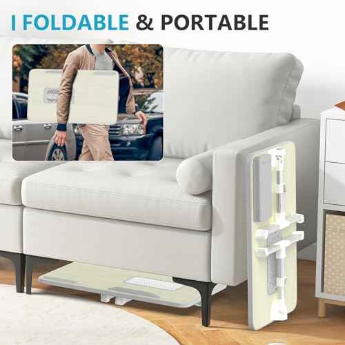 Slendor Laptop Desk Adjustable Laptop Stand Foldable Bed Table Portable Lap Desk Folding Notebook Stand Reading and Writing Holder Breakfast Tray with Drawer and Cooling Fan for Bed Couch Sofa Floor