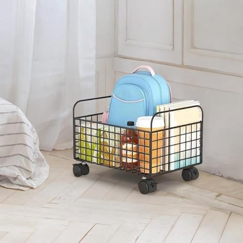 Milageto M Rolling Book Cart Under Desk Storage Carts with Wheels