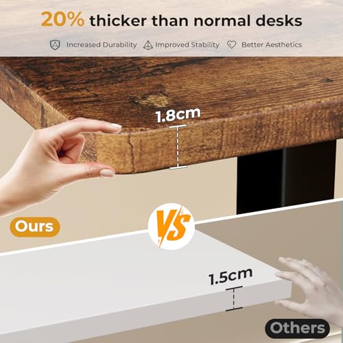 JOY Worker Rustic Brown 35-Inch Electric Standing Desk with Height Adjustment