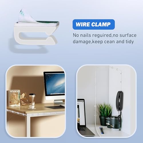 Phone extension Cord 25 Ft, Telephone Cable with Standard RJ11 Plug and 1 in-Line Couplers and 20 Cable Clip Holders, White