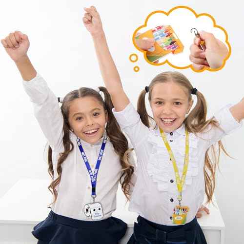 6 Pcs Acrylic Hall Pass Lanyards Unbreakable School Passes Set for Cute Classrooms Hall Restroom Library Office and Nurse School Students Teacher Supplies