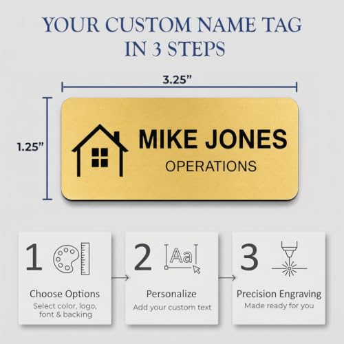 Providence Engraving Custom Name Tags with Logo 1.25" x 3.25"