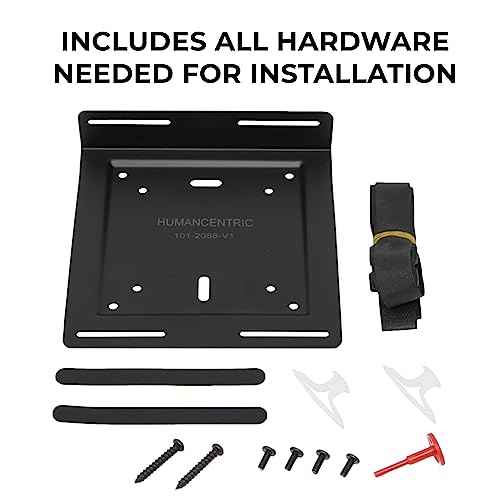 HumanCentric Universal Wall and VESA Mount, Adjustable Strap for Small Computers, UPS Units, Cable Boxes, Modems and Other Electronic Devices, Mounts on The Wall or Back of a Computer Monitor