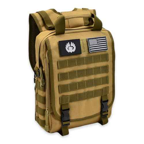 TORCH MOLLE Urban Commuter Backpack Laptop Bag Rucksack for Hiking Cycling Crossfit Light Rucking EDC Gear V2 (Desert)