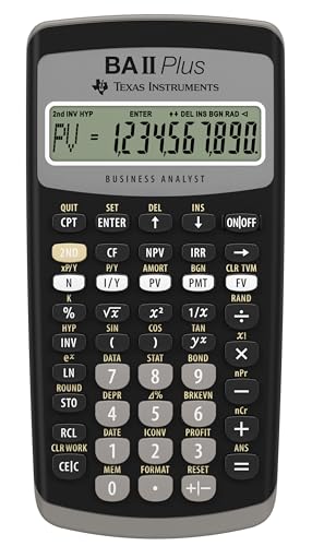 Texas Instruments BA II Plus Financial Calculator for Business & Exams