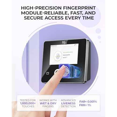 NGTeco Time Clock Cloud-Based with Tuch Screen, 4-in-1 Remote Control Time Clocks for Employees Small Business, Face/Fingerprint/Card/PIN, 2.4GHz&5GHz WiFi, Software & App, 10 IC Cards, 0 Monthly Fee