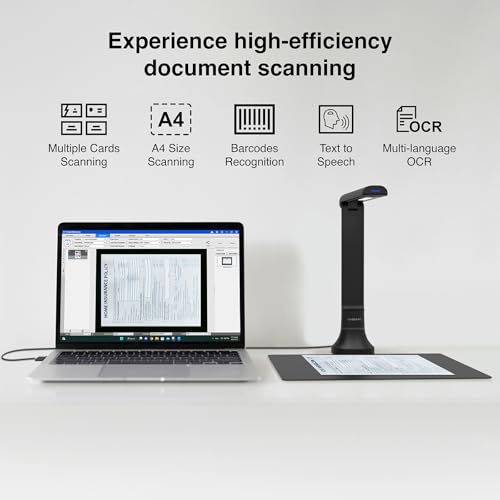 VIISAN 16MP Document Camera for Schools & Office, Portable USB Scanner with OCR & TTS