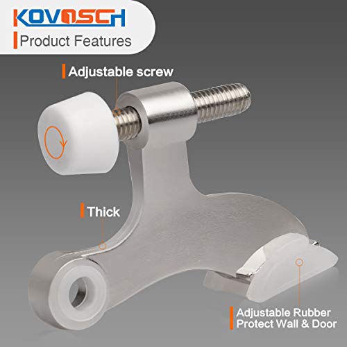 KOVOSCH 2 Pack Satin Nickel Adjustable Heavy Duty Hinge Pin Door Stopper