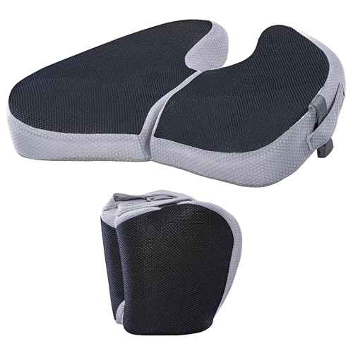 Travel Seat Cushion for Airplane, Foldable Hemorrhoid Pillows for Sitting, Airplane Seat Cushion for Long Flights, Stadium Pillow for Bleachers Long Sitting