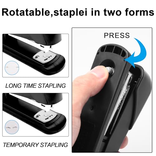Black Modern Office Stapler, 25 Sheet Capacity, Automatic, Includes 1000 Staples and Staple Remover