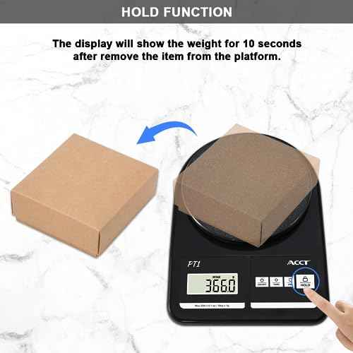 Postal Scale, Letter Scale 25lb-0.1oz High Accuracy, Shipping Scale for Office/Small Business/Mail/Envelope, 5 Units, Hold Function, Postage Scale with Battery