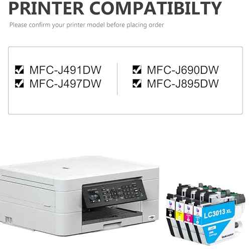 LC3013XL Ink Cartridges with High-Yield Replacement for Brother LC3013 LC3011 Work with MFC-J491DW MFC-J497DW MFC-J690DW MFC-J895DW Printers (Black, Cyan, Magenta, Yellow, 4 Pack)