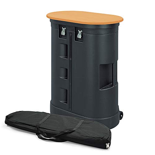 Vispronet Hard PVC Travel Case with Wheels & Removable Lid + Foldable Table