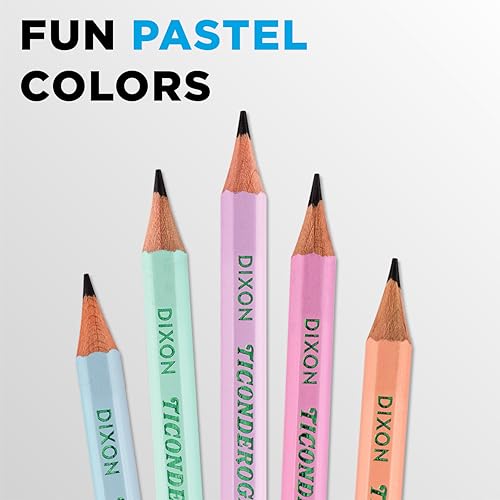 Ticonderoga Pre-Sharpened #2 HB Pastel Colored Pencils 10 Count - Soft Lead