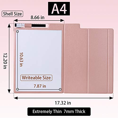 CRCHOM 9x12 Inch Pink Dry Erase Whiteboard - Portable & Magnetic, Slim Design with Marker