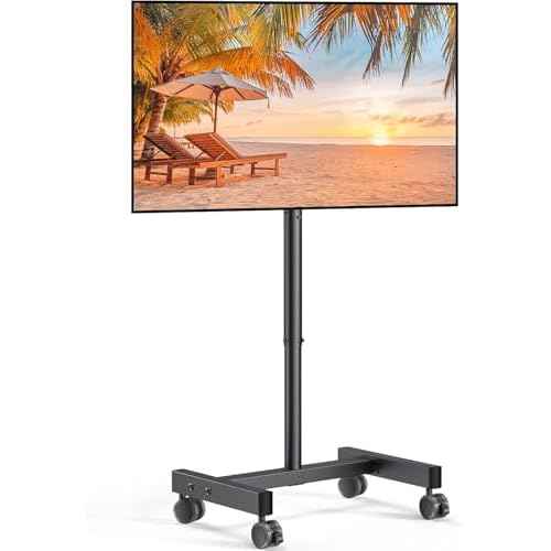 Perlegear Mobile TV Cart, Rolling TV Stand for 13-50 inch TVs with 30¡Æ Tilt Universal TV Cart for LED/LCD/OLED TV Height Adjustable Floor TV Stand Holds 44lbs Portable Monitor Stand Max VESA 200x200mm