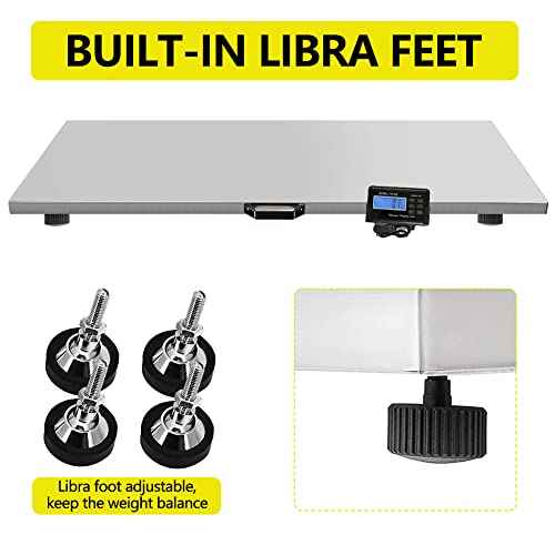 1100Lbs x 0.2Lbs Digital Livestock Scale Large Pet Vet Scale Stainless Steel Platform Electronic Postal Shipping Scale for Heavy Duty Large Dog Hog Sheep Goat Pig Sheep Scale