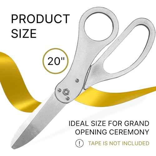 20" Giant Ribbon Cutting Scissors Silver ? Large Grand Opening Ribbon Cutting Ceremony Shears Grey Scissors Heavy Duty for Grand Openings Ceremonies Special Events & Inaugurations