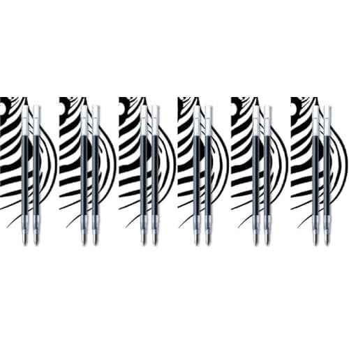 Zebra Pen Refill - Compatible with Zebra G750, G301, G450, & G350 - Stainless Steel Gel Ink Pen Jk Refill, 0.7mm Medium Point, Black Ink - 12 Count