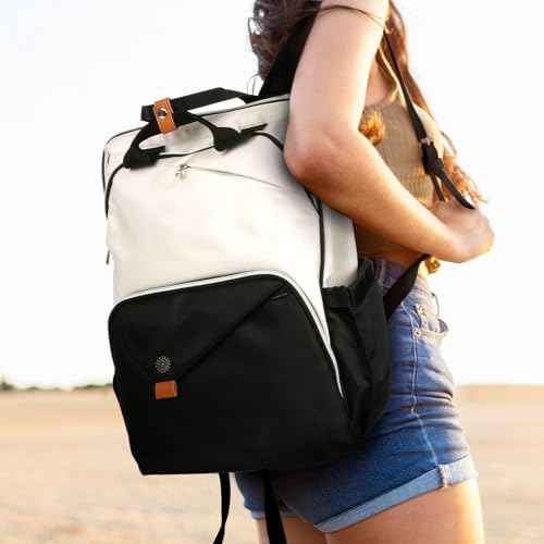 Hap Tim Laptop Backpack for Men, Women, Travel, Work, Nurse, Teacher, Khaki Black (7651-BH)