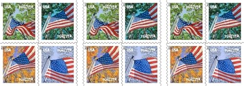 USPS Forever Flag Stamps - All Seasons Pack of 100 Self-Adhesive First-Class Mail